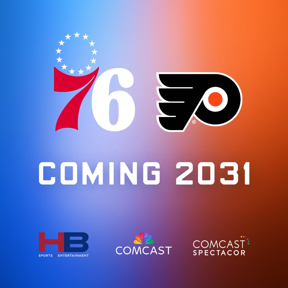 comcast's tweet photo. We are proud to announce a joint venture between Harris Blitzer Sports &amp; Entertainment and Comcast Spectacor to build a world-class arena in South Philadelphia, as well as revitalize Market East. More: https://t.co/uWOZ7BfQLV

@sixers @NHLFlyers https://t.co/3Y8KQ0Bvv4