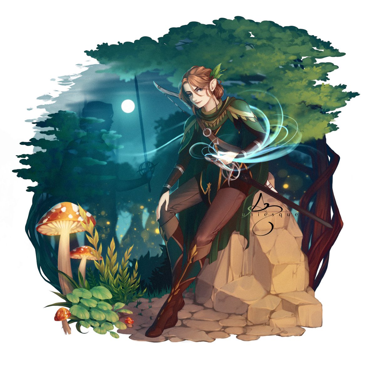 UNIesque's tweet photo. Tinuviel
Gift art of my sister-in-law's D&amp;D character~! 🌿 https://t.co/2g9hQqmzle