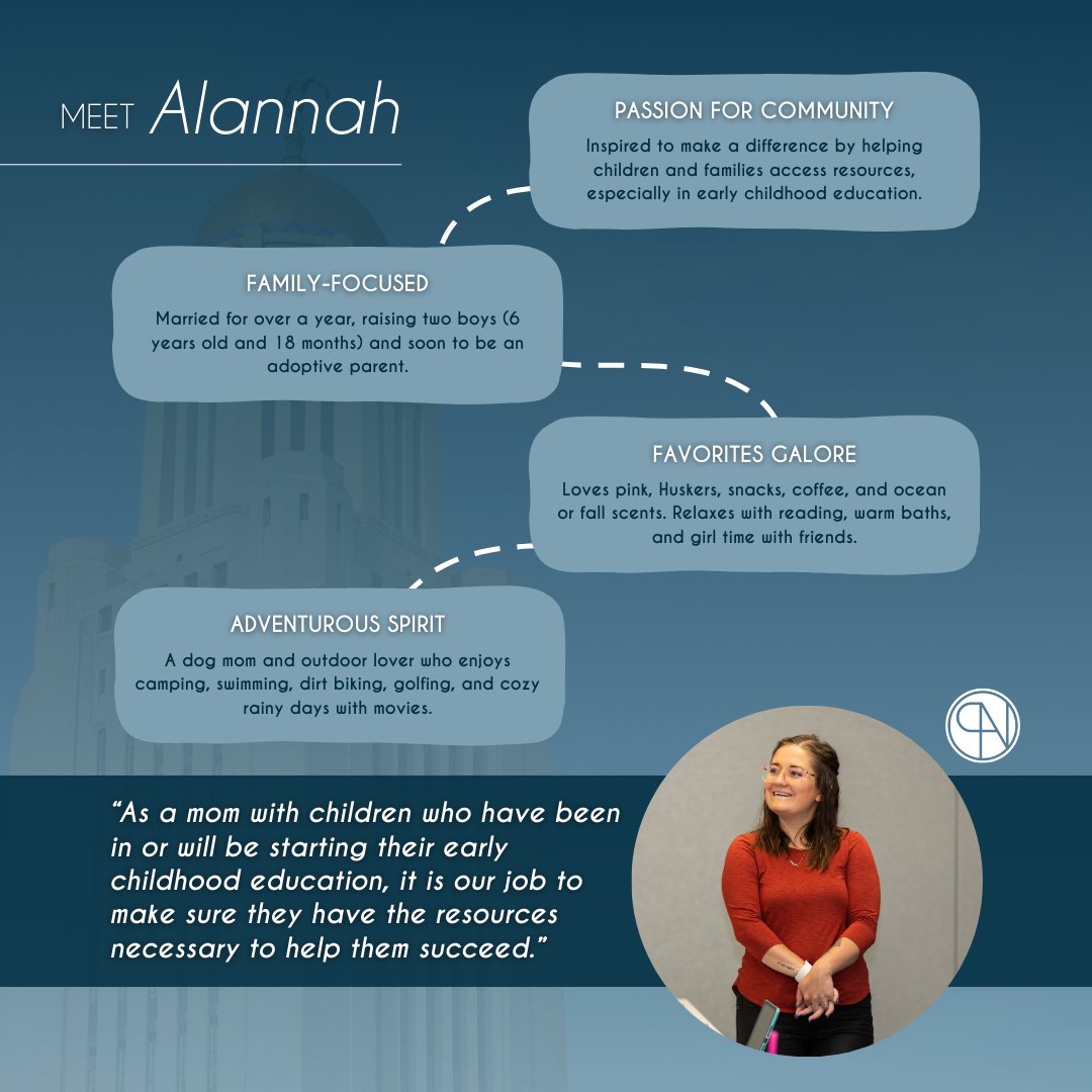 🌟 Meet Alannah VanWinkle!
We’re excited to welcome Alannah as a new #ParentAmbassador for the Class of 2025! 💙 Her passion for supporting #Nebraska families and creating positive change makes her a perfect fit for the program!

Learn more: bit.ly/3O0iizB
