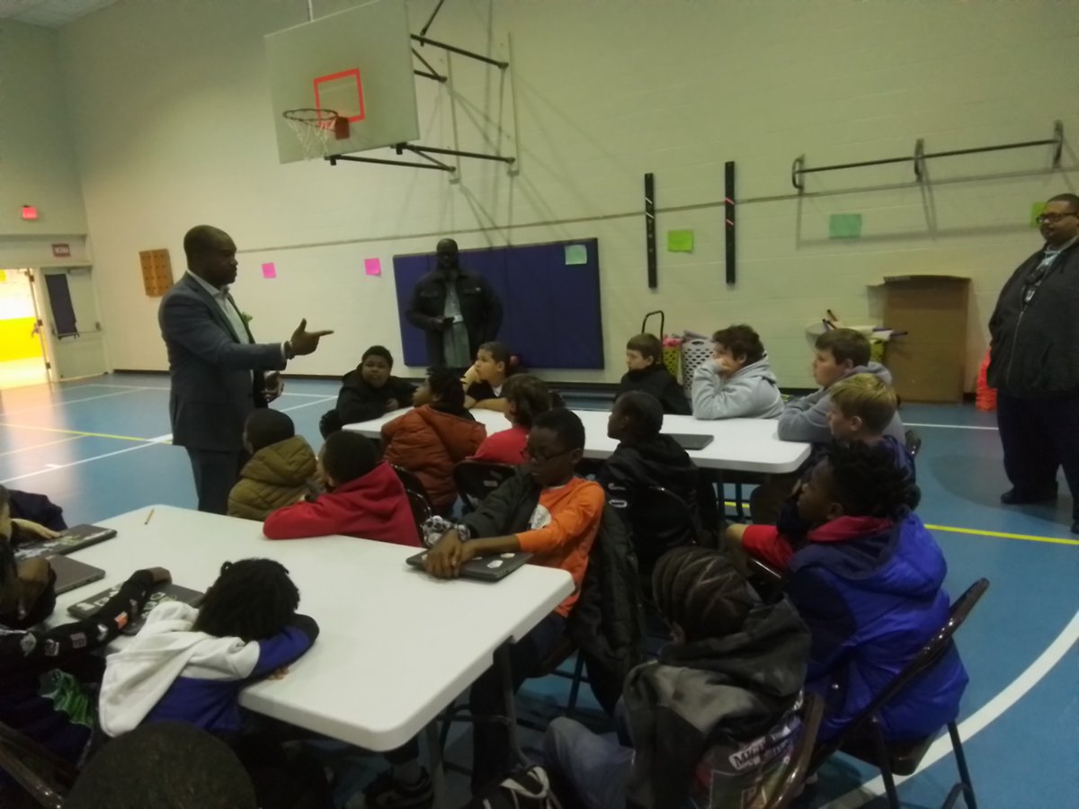 APTysinger's tweet photo. During the month of January, our Becoming a Man students were introduced to the importance of having a strong work ethic. A big thank you to Dr. John Gordon, III  for being our inspiring guest speakers and sharing your valuable insights! #EFESProud #SPSCreatesAchievers https://t.co/Jp67mYYEBY