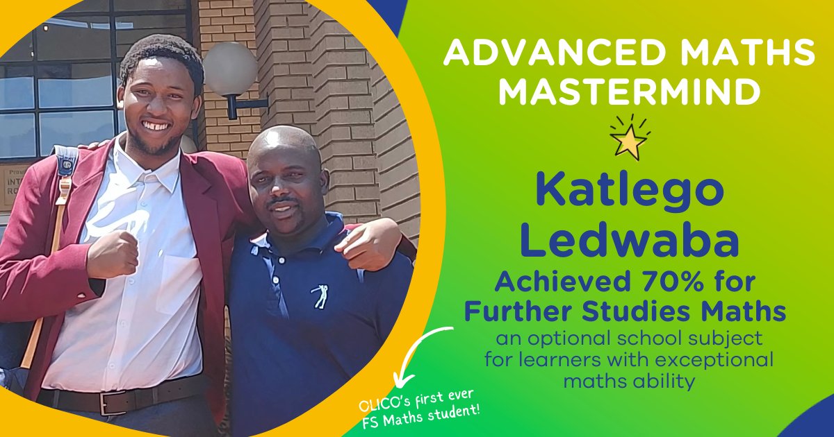 Congrats to Katlego Ledwaba who scored an incredible 70% on Further Studies Maths - a subject for learners with exceptional maths ability. We are proud of you! Your result is a testament to your perseverance (even when times were tough) and incredible ability.#MatricResults2024