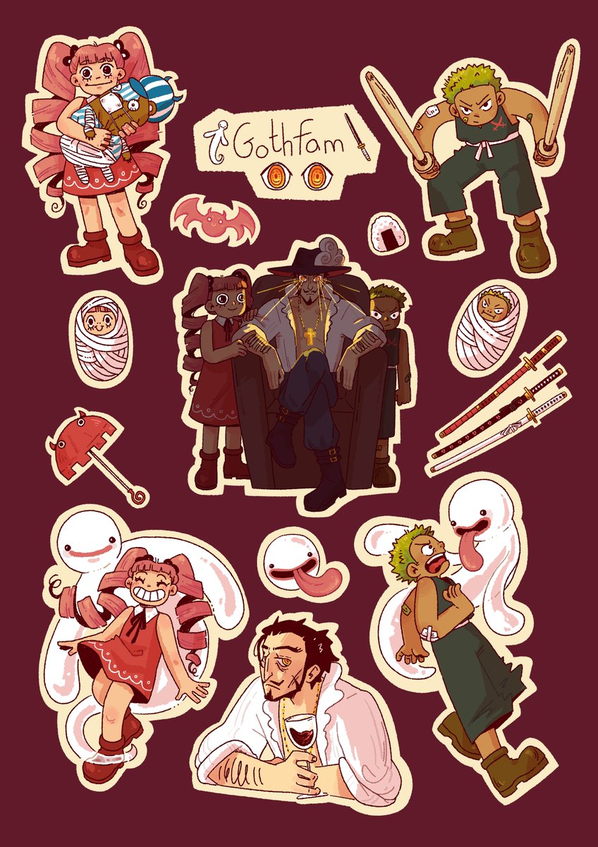 lizzbian_himbo's tweet photo. Made a gothfam sticker sheet concept recently :)) https://t.co/iliO2vs919