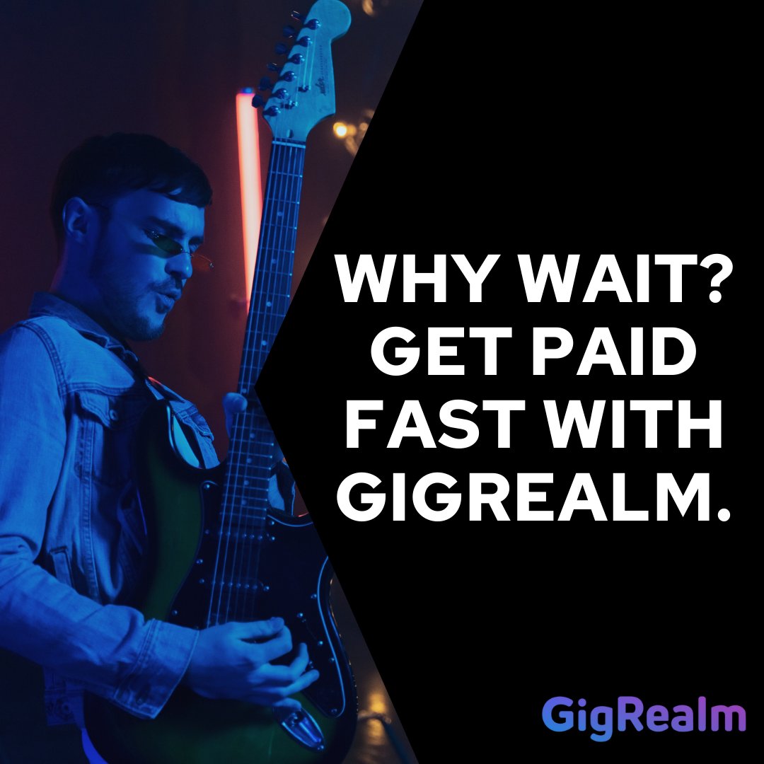 🎸 WHY WAIT? 💸

Your time and talent deserve respect—and that means quick payments for every gig you rock. No delays. No hassle. Just your hard-earned cash, delivered fast. 🚀

👉 Join GigRealm today and take the stress out of gigging!

#GigRealm #PaidGigs #UKLivemusic