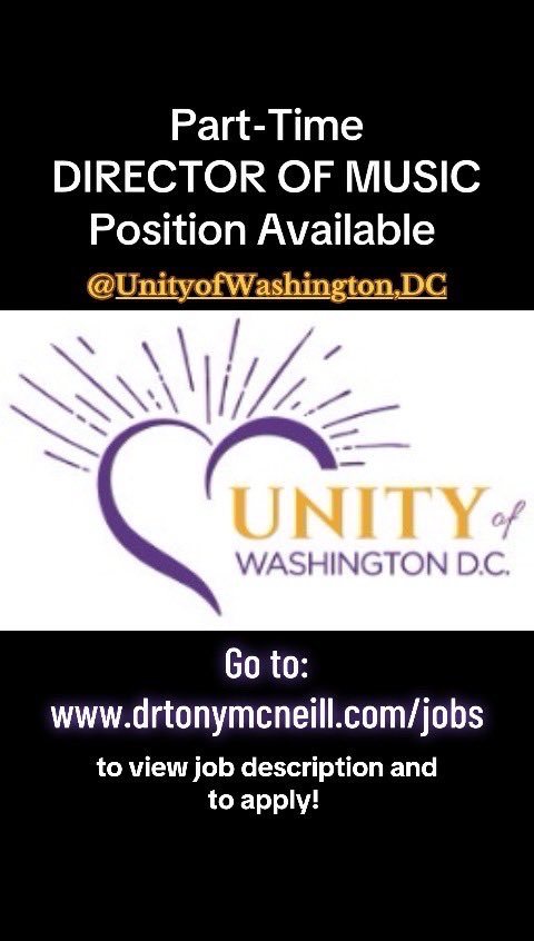 TheCall2Worship's tweet photo. PT DIRECTOR OF MUSIC position at UNITY OF WASHINGTON, DC. A wonderful ch music and worship opportunity for a qualified candidate. Visit https://t.co/COZnHo52UY to view detailed job description and apply. Position will remain open until filled. #ChMusicJobs #WorshipArtsJobs #DMV https://t.co/lECqd6qFIJ