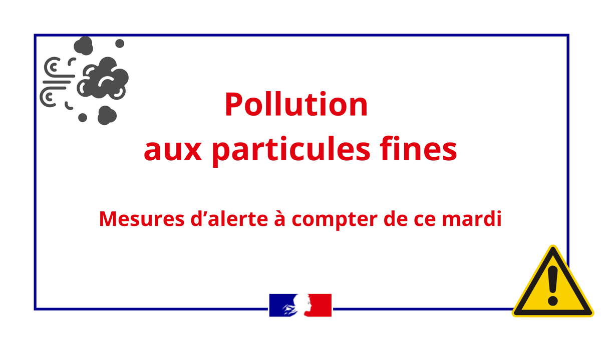Prefet76's tweet image. ⚠️En raison d’un épisode de pollution aux particules fines (PM10) et au regard des prévisions d'@AtmoNormandie, @prefet76 a déclenché les                                     mesures d'alerte.

 A partir de ce mardi 14 janvier et jusqu'à levée du dispositif:
➡️ vous devrez réduire