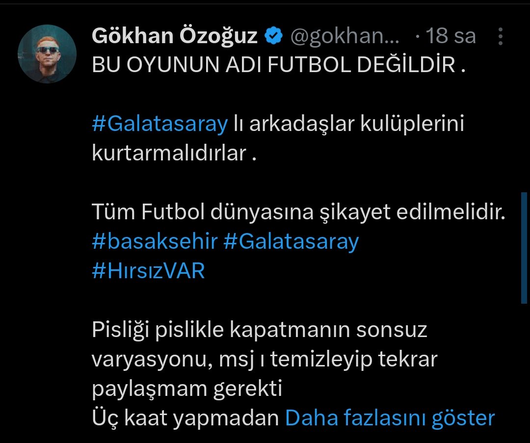 İzliyor musun tiyatroyu? <a href="/gokhanozoguz/">Gökhan Özoğuz</a> 

Auta çıkan toptan korner kazanıp gol attınız!

Tadic'e kırmızı kart çıkmadı!

Kostic'e kırmızı kart çıkmadı!

Senin futbol anlayışın bu mu? Konuşsana şimdi?