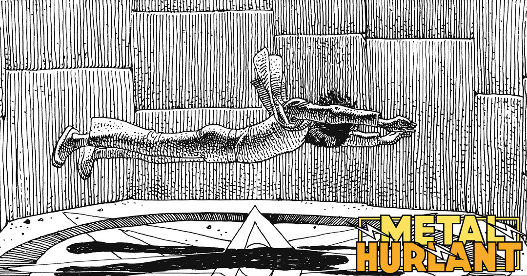 Try to stay afloat. It's #MoebiusMonday.

Artwork from "Absoluten Calfeutrail" by Mœbius, originally published in Metal Hurlant n°16 (1977).