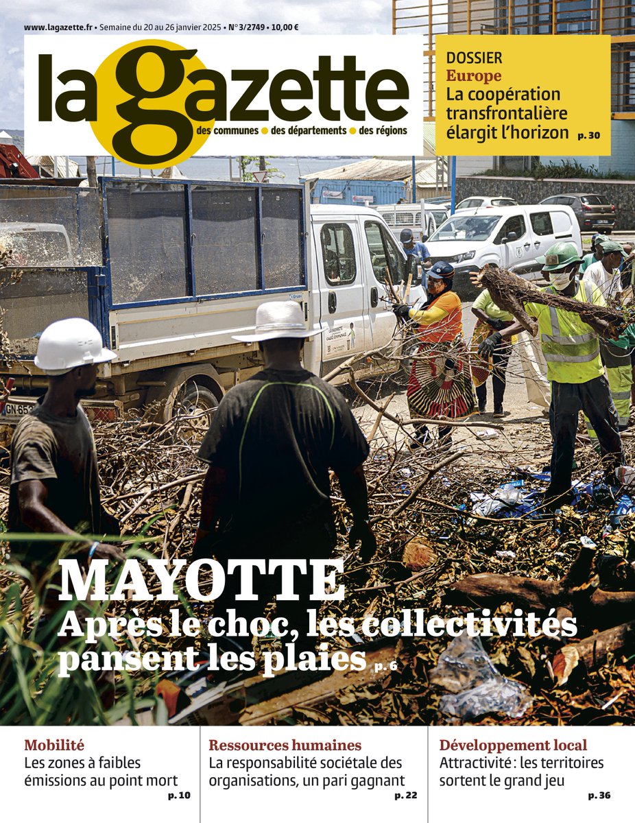 julien_moulin's tweet photo. Nouvelle #couv de @Lagazettefr : #mayotte Après le choc, les #CollTerr pansent les plaies par @MathildeElie, @vicchevreul et @gerbeau3 + #Europe La coopération transfrontalière élargit l'horizon par Caroline Garcia + #mobilité Les #ZFE au point mort par @jbforray #environnement https://t.co/Vd5j23M8Vs