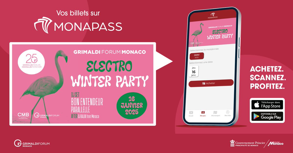 YourMonaco's tweet photo. ⚡️ELECTRO WINTER PARTY @Grimaldi_Forum ⚡️
Êtes-vous prêts à vous laisser transporter par les sons de #BonEntendeur, #Parallelle et #DJbaloo ce jeudi 16/01 ?
🎟️Prenez votre place sur #Monapass pour une soirée électrisante !
ℹ️Tous les détails ici : https://t.co/x89QVnQv5q https://t.co/usUSjADx9z