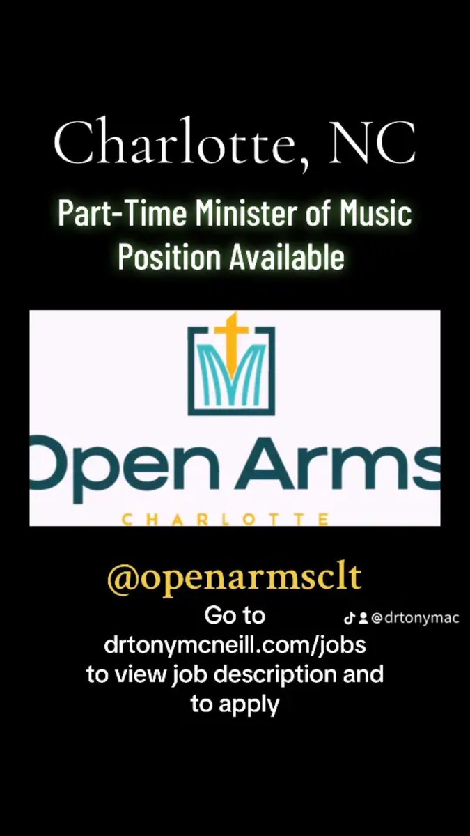 TheCall2Worship's tweet photo. Part-time Minister of Music Position Available in #CLTNC @OpenArmsCLT 

Visit: https://t.co/COZnHo52UY to view detailed job description and to apply. 

DEADLINE TO APPLY
11:59pm EST 15 JANUARY 2025 https://t.co/Lu4m0qj1rm