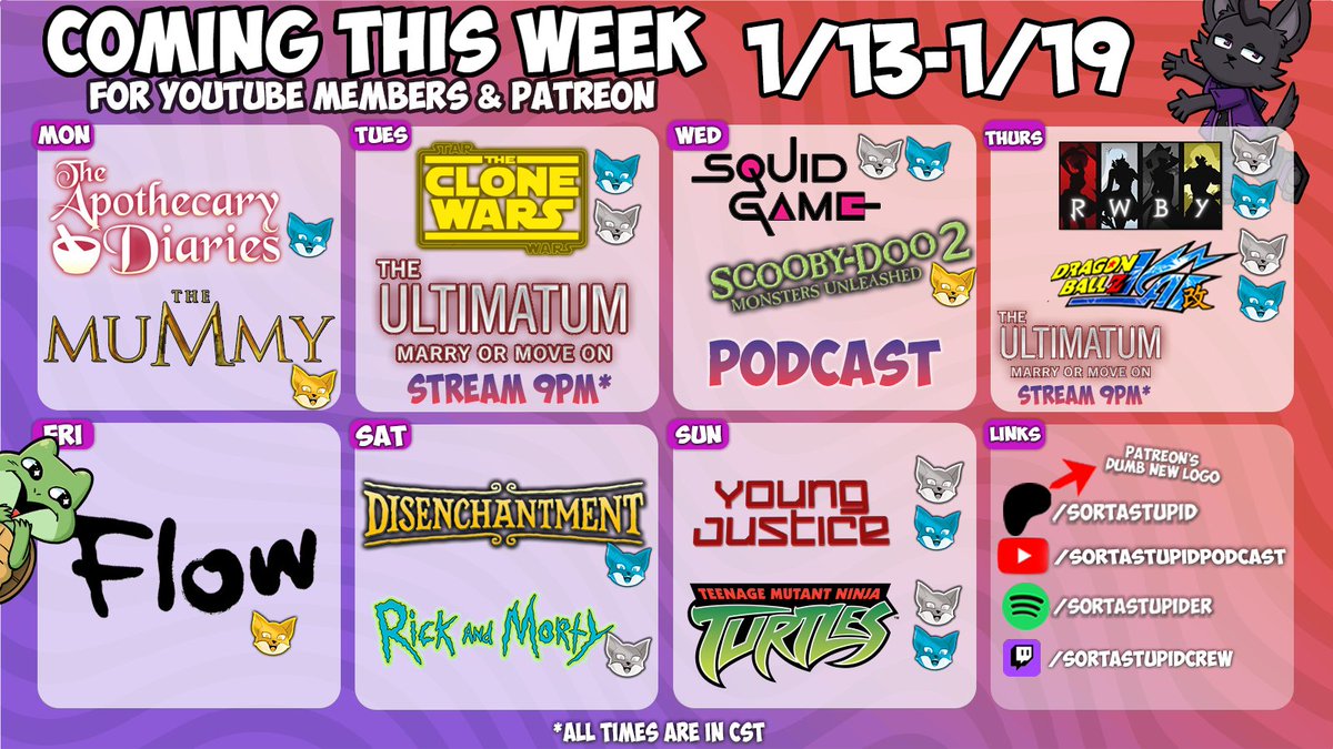 Patreon Schedule Time!