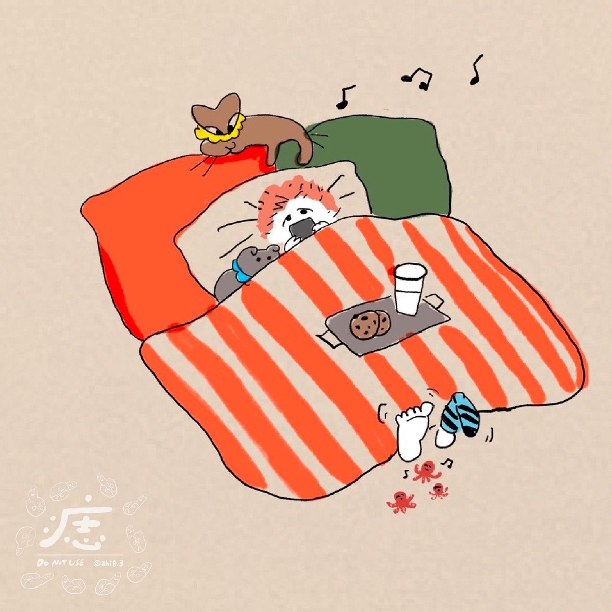 zhi8T's tweet photo. 躺著回歸也可以哇…….希望你和貓咪孩子們一起躺在暖暖的床上
好想念章魚腳趾頭！！🐙

#GDRAGON #權志龍 https://t.co/VqENWxN4Cq