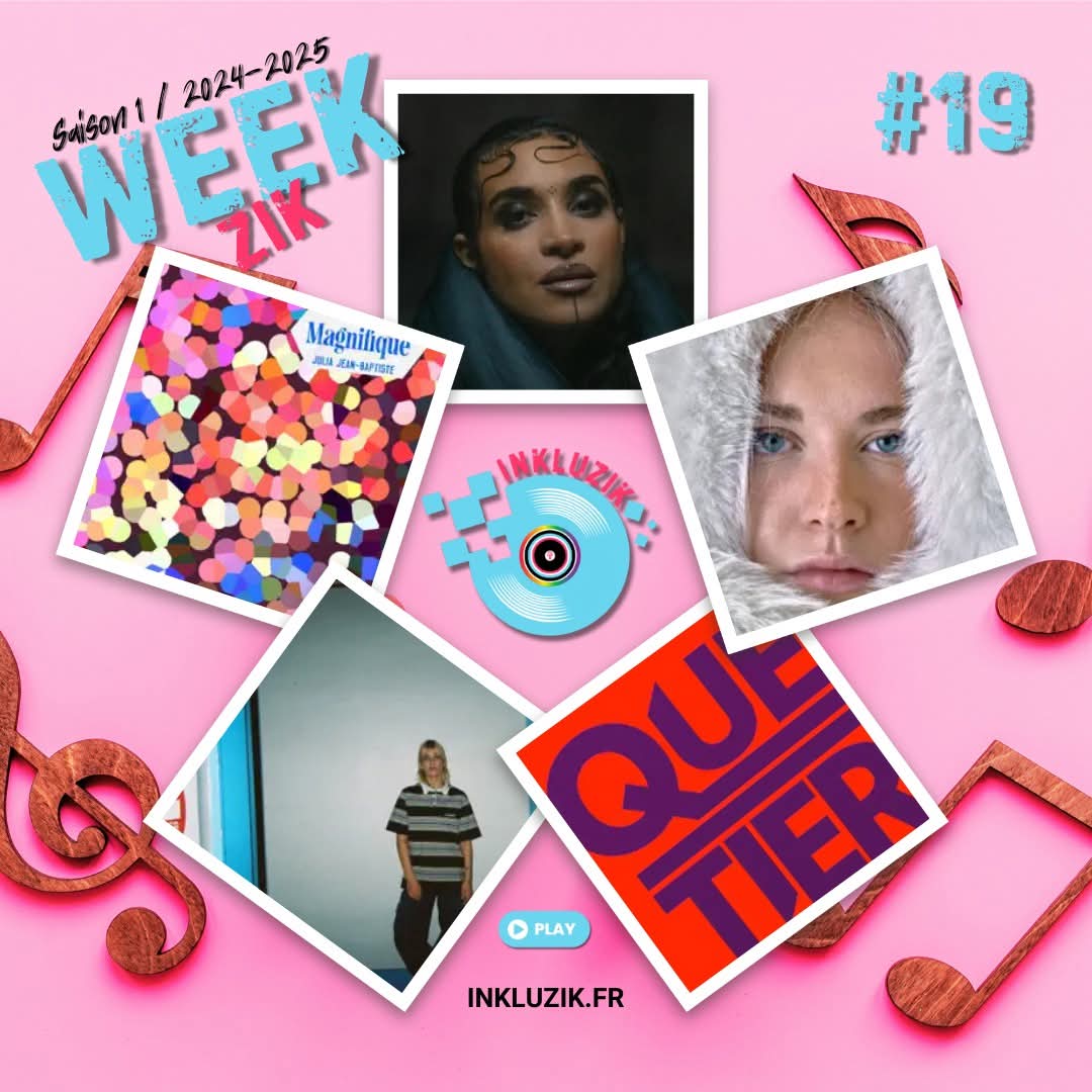 gwenbzh's tweet photo. Tu cherches de nouvelles vibes pour ta semaine ❓🎧

Découvre la playlist WEEK ZIK d'Inkluzik avec 5 titres d'artistes qui vont te faire vibrer:
@Camelia_Jordana
Olivia Stone 
@SandQuetierOff
@thisispraa
@Anoraak &amp; Julia Jean-Baptiste

🎶Écoute sur https://t.co/IshLmXCS3B https://t.co/09o7Hu0LhX