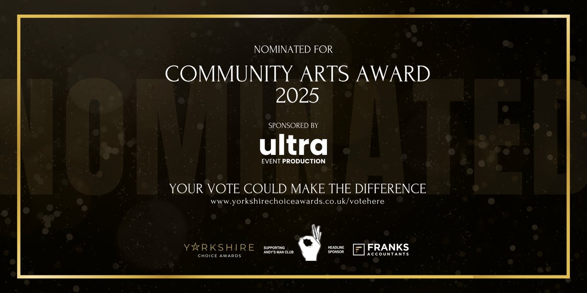 Bradford Producing Hub (@bdproducinghub) on Twitter photo We're absolutely stoked to have been nominated for Community Arts Award in the <a href="/yorkshirechoice/">Yorkshire Choice Awards</a> Awards!
We'd love your vote, it's quick and easy.
Thank you 🌟
yorkshirechoiceawards.co.uk/votehere We're absolutely stoked to have been nominated for Community Arts Award in the <a href="/yorkshirechoice/">Yorkshire Choice Awards</a> Awards!
We'd love your vote, it's quick and easy.
Thank you 🌟
yorkshirechoiceawards.co.uk/votehere