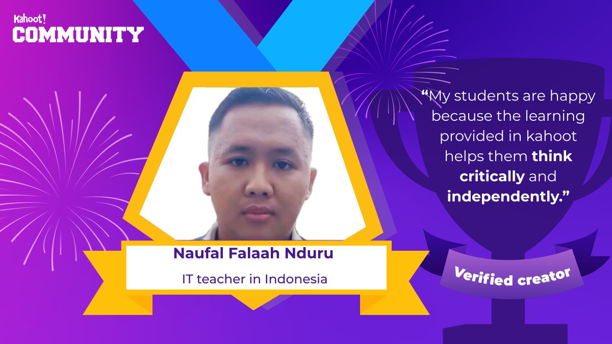 Kahoot! (@kahoot) on Twitter photo Did you know Kahoot! is available in the #Bahasa language in Indonesia? Naufal is an IT teacher from Indonesia and a Kahoot! verified creator. He creates fantastic content about #Indonesia in Bahasa, check out his profile
create.kahoot.it/profiles/3d48dโฆ <a href="/NaufalNduru/">Naufal Falaah Nduru</a> Did you know Kahoot! is available in the #Bahasa language in Indonesia? Naufal is an IT teacher from Indonesia and a Kahoot! verified creator. He creates fantastic content about #Indonesia in Bahasa, check out his profile
create.kahoot.it/profiles/3d48dโฆ <a href="/NaufalNduru/">Naufal Falaah Nduru</a>