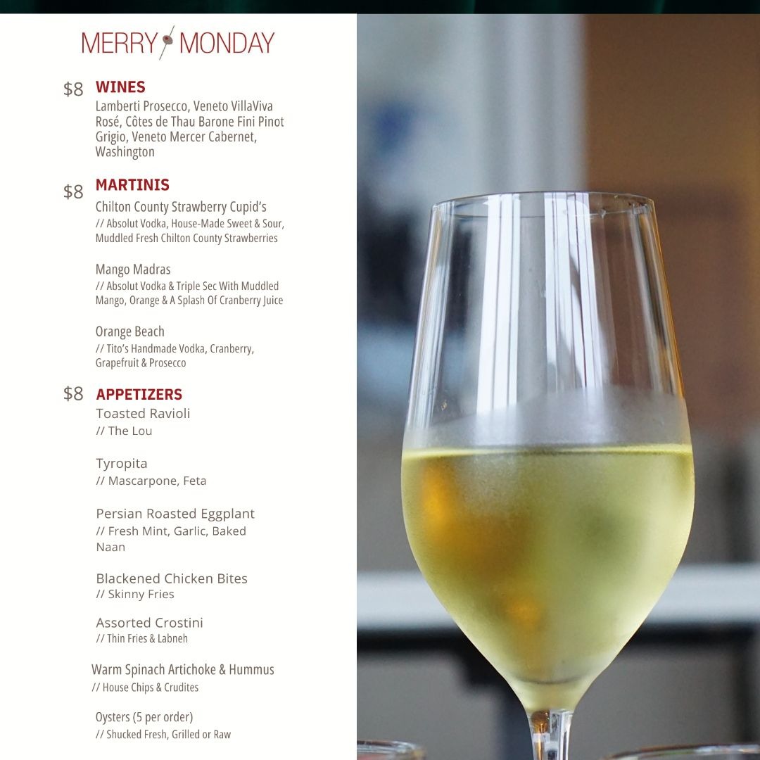 New Year, New #MerryMonday menu items! 😍 Come try the Blackened Chicken Bites, or Warm Spinach Artichoke &amp; Hummus dip today! We're open from 4-9!