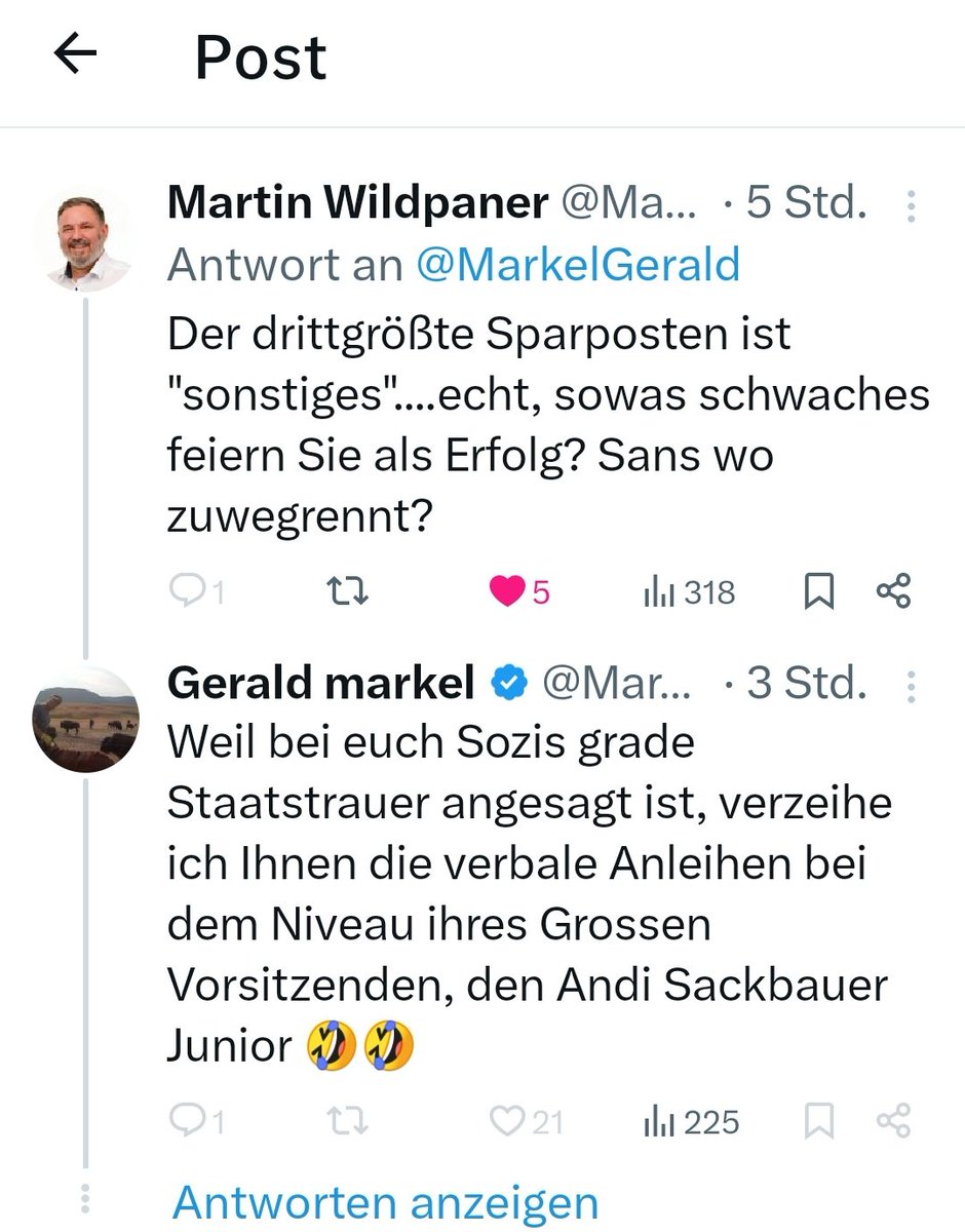 Herr Markel braucht dringend einen Deutschkurs. Wer hat Zeit für Nachhilfe?
Schwerpunkt= Groß u. Kleinschreibung sowie Dativ u. Akkusativ🤔. Kann ihm leider nicht helfen da geblockt😔@3Huntingbag <a href="/Andreasvhuber/">Andreas Huber 𓂀</a> <a href="/oesikrainerin/">Ulrike Ульріке</a> <a href="/bjoernsenior/">björn björnsen</a> <a href="/Heicapa1/">Heicapa 👁️</a> <a href="/herby210269/">Herbert Sammler von Daten</a>
<a href="/Thinkforyours16/">Thinkforyourself 🇺🇦</a>
