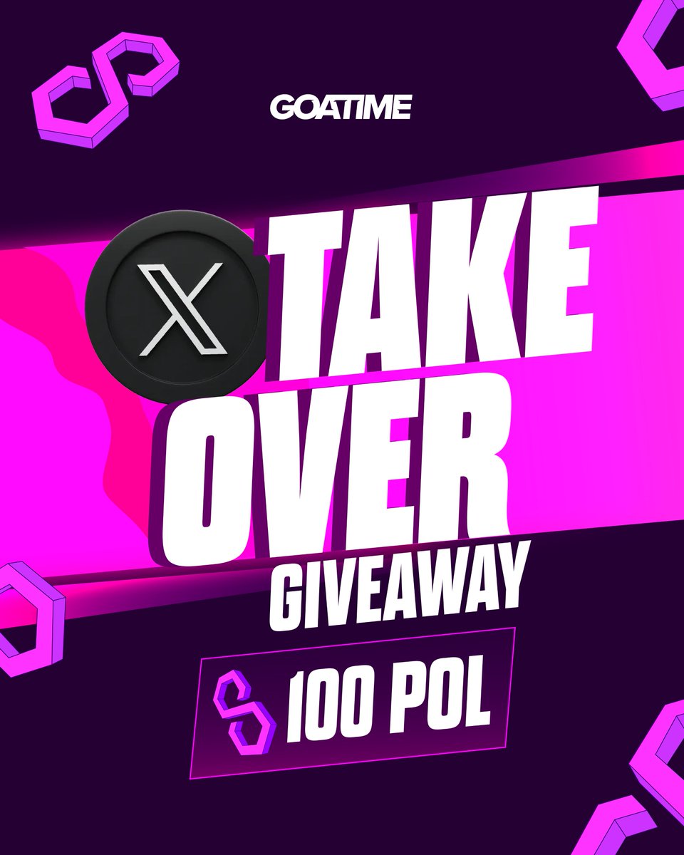 DEGENHOUR_'s tweet image. 📢 X TAKEOVER Giveaway! 🎉

It’s time to reward our amazing community! 🐐✨Join now for a chance to win your share of 100 POL 🎁. We’ll have 4 winners, and each will get 25 POL!

How to Enter
1️⃣ Follow @GOATIMEGAMERS ✅
2️⃣ Like ❤️ this post.
3️⃣ Repost  🔄
4️⃣ Comment below and tag…