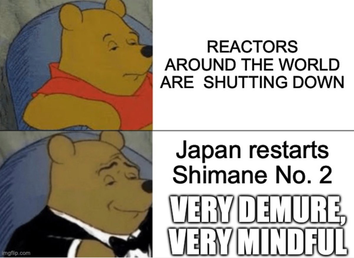 Gen_Atomic's tweet photo. After 13 years of being offline Japan restarted Shimane 2 on December 7th making it the 14th Japanese reactor to resume operation. https://t.co/dWG1h1b7PI