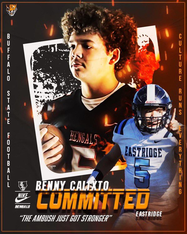 Benny Calixto IV (@bennycalixtoiv) on Twitter photo After a great visit and conversations with my parents and coach, Iβm excited to announce my commitment to Buffalo State University to continue my academic and athletic career!π
π
<a href="/hwhitehead45/">Holden Whitehead</a> <a href="/FB_Coach_Morgan/">Lazarus Morgan</a> <a href="/BuffStateFB/">Buffalo State FB</a> <a href="/CoachVic5/">Victor Davidson</a> <a href="/ERidgeLancers/">Eastridge Athletics</a> <a href="/Eastridge_EICSD/">Eastridge HS</a> <a href="/EICSD/">East Irondequoit CSD</a> After a great visit and conversations with my parents and coach, Iβm excited to announce my commitment to Buffalo State University to continue my academic and athletic career!π
π
<a href="/hwhitehead45/">Holden Whitehead</a> <a href="/FB_Coach_Morgan/">Lazarus Morgan</a> <a href="/BuffStateFB/">Buffalo State FB</a> <a href="/CoachVic5/">Victor Davidson</a> <a href="/ERidgeLancers/">Eastridge Athletics</a> <a href="/Eastridge_EICSD/">Eastridge HS</a> <a href="/EICSD/">East Irondequoit CSD</a>