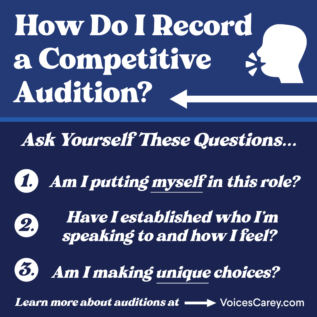 Anyone can record a "good" audition...but can you record a competitive one? 

Consider learning how from us! 🦾