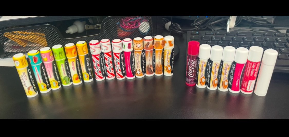 EstherHaynie's tweet photo. I might be addicted to chapstick. 😂 https://t.co/kndiJHVsxJ