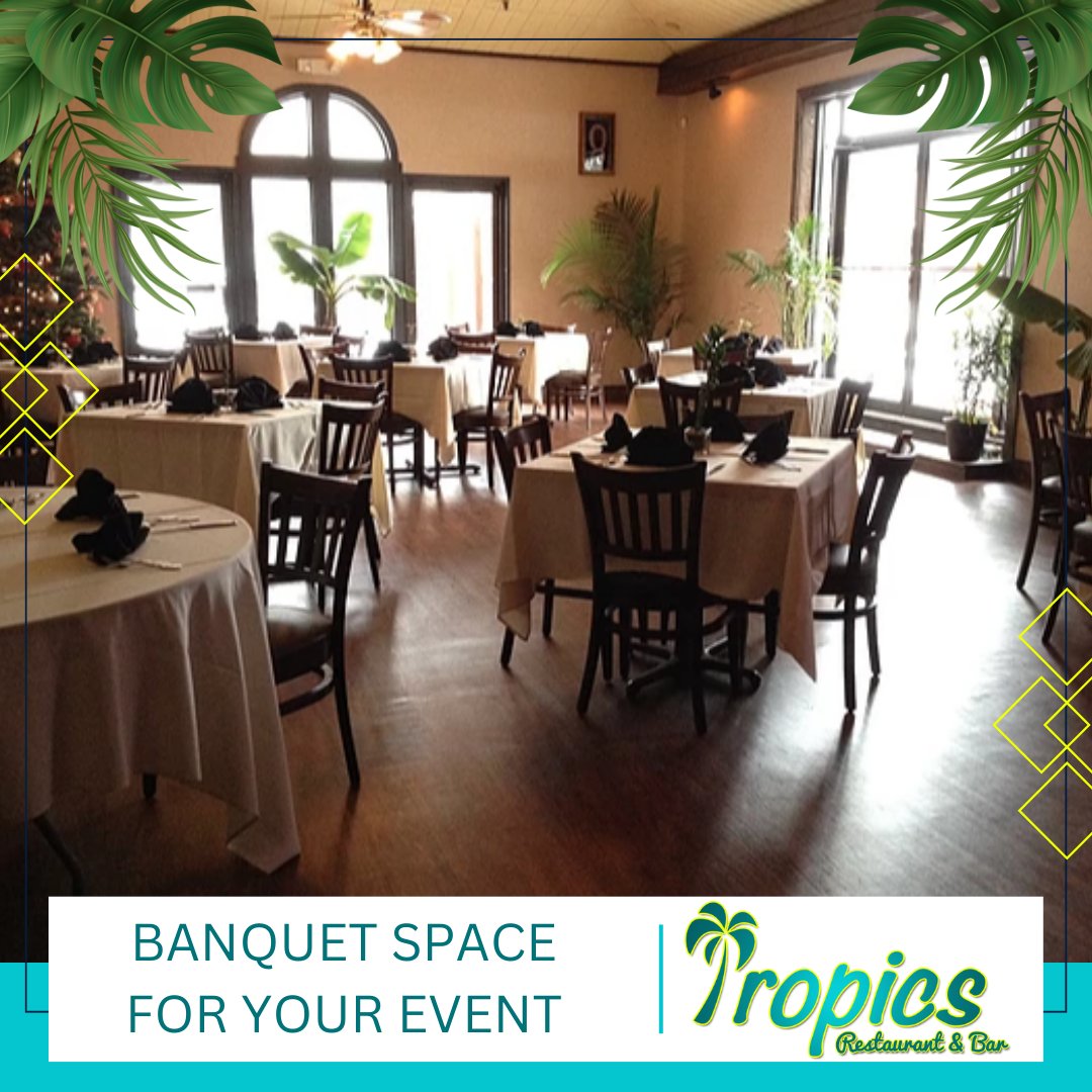 Make your next event extra special at Tropics! 🌟 Our party space is perfect for everything from family gatherings to milestone celebrations. #PartyVibes #TropicsWV #EventGoals
