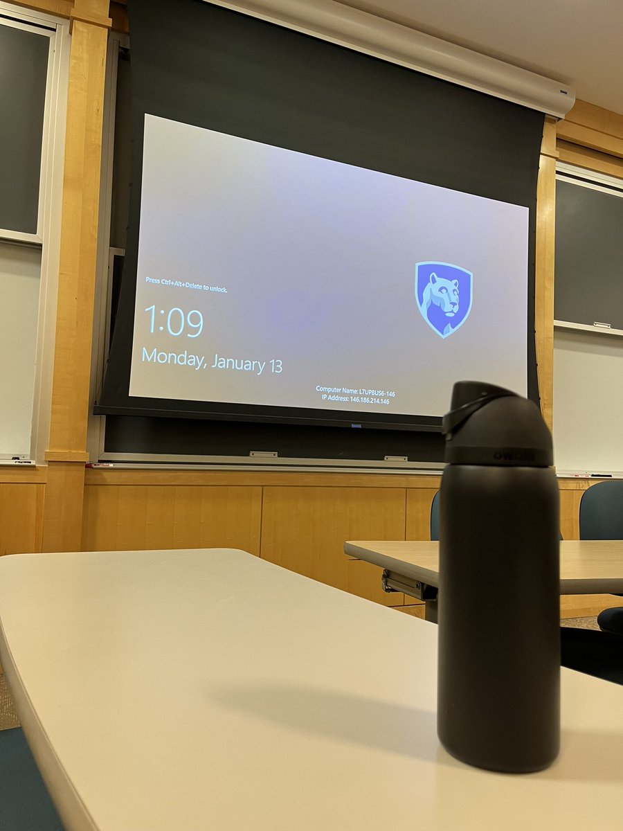 dlukac22's tweet photo. Last ever first day of class, front row, 15 minutes early #WeAre @coachjfranklin @PennStateFball https://t.co/NHTMO03pWs