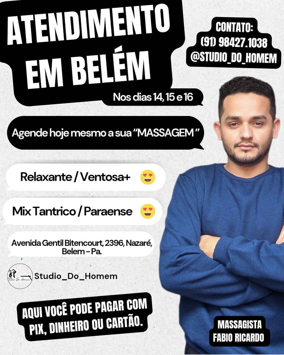Studio_Do_Homem's tweet photo. O primeiro atendimento do ano, vamos aproveitar e começar o ano novo com uma boa massagem relaxante 😬💆🏻‍♂️

#massagemrelaxante #massagem #massage #studiodohomem #belem #pará https://t.co/vpzRz1MUV8