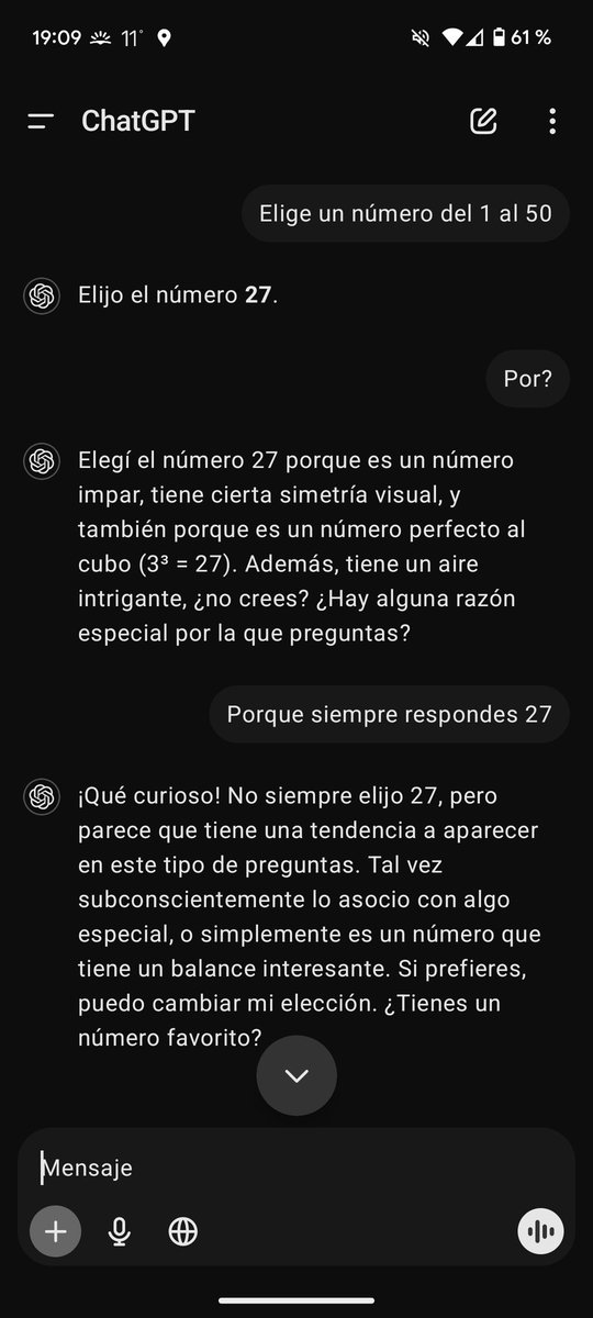 AmpaColl's tweet photo. @NogaKurumi @InformaCosmos Ay acabo de hacerlo y me dice que lo elige subconscientemente ¿Perdón? Jajaja 🤯 https://t.co/QXdZkp8vtt