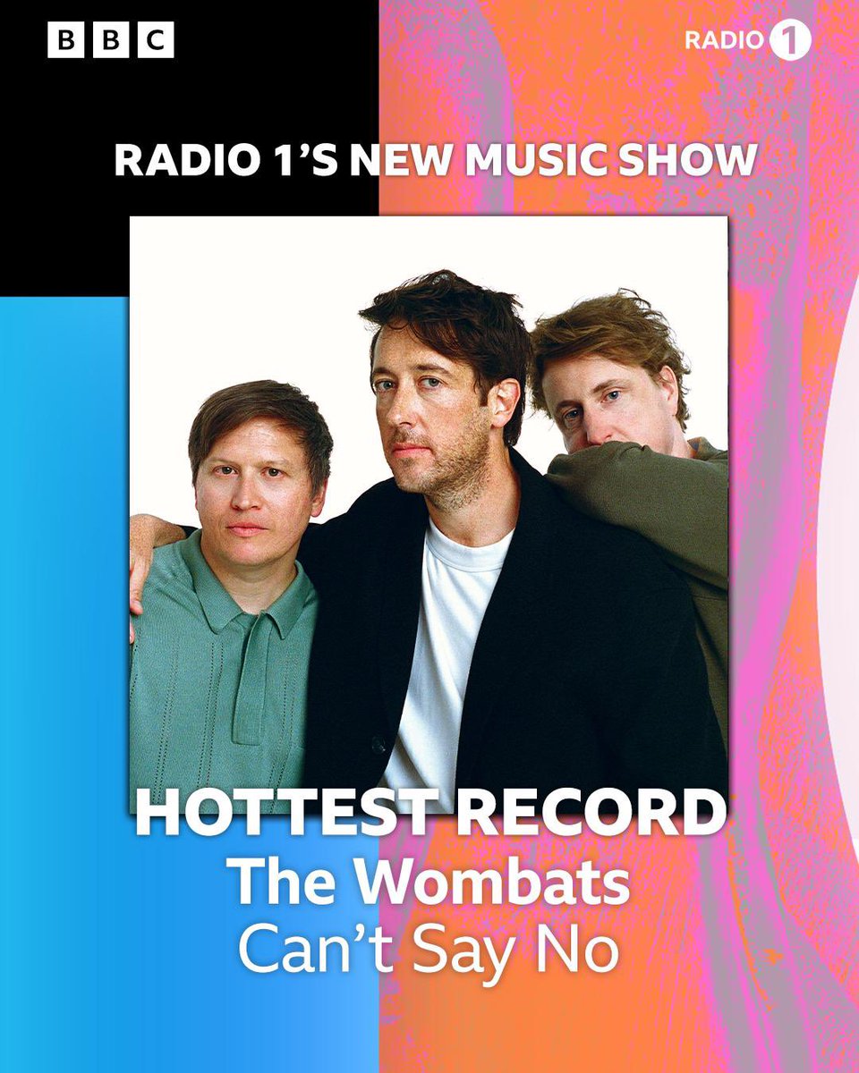 thewombats's tweet photo. Very excited and honoured that @BBCR1 has made ‘Can’t Say No’ their hottest record, thank you! 🎉🎉We can’t wait for you all to hear it on the 15th Jan tune in to Radio 1 from 6pm to hear it FIRST🌊❤️
#newmusic #hottestrecord #radio1 https://t.co/UJpOCfdx8w