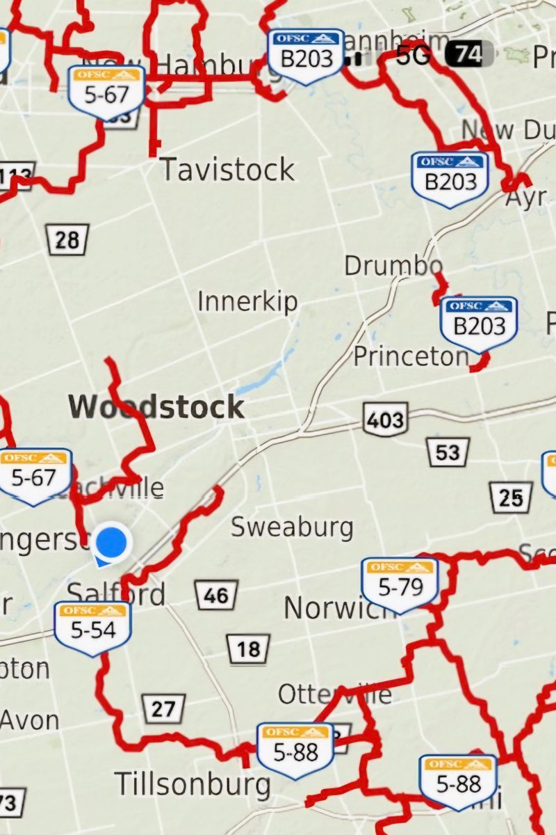OPP_WR's tweet photo. #OxfordOPP wants to remind everyone that riding on closed snowmobile trails is not only illegal but extremely dangerous. The below is a map of Ontario Federation of Snowmobile Club trails that are currently closed in @OxfordCounty Please #knowbeforeyougo by checking the #OFSC communication sites. @GoSnowmobiling #safetyfirst #safesnow ^rc