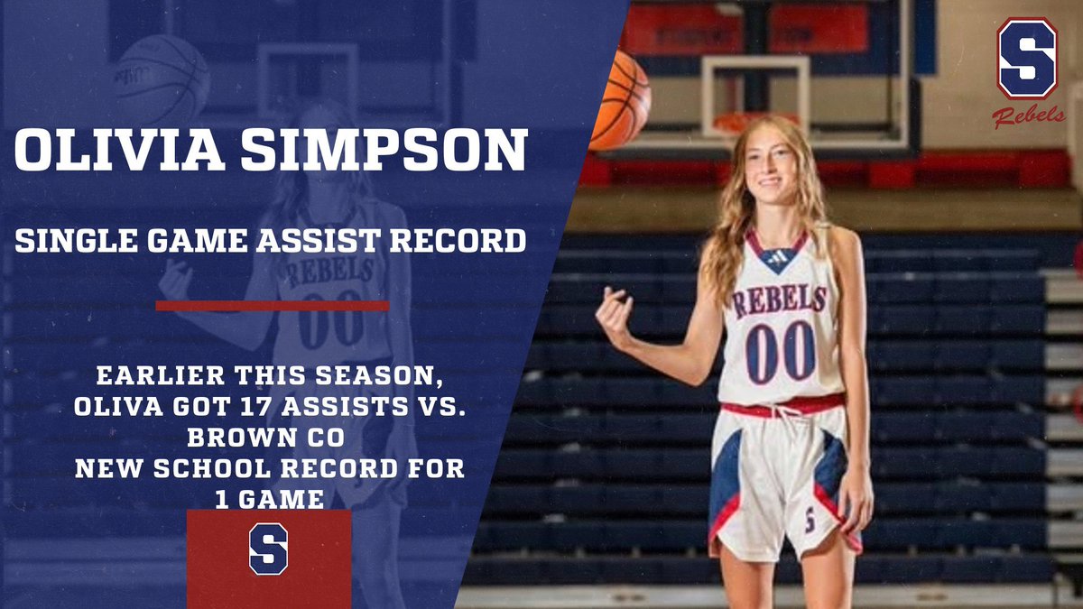 Congratulations, we have looked through a lot of stats, and Olivia's 17 assists is a single game girl's basketball record for Southwestern