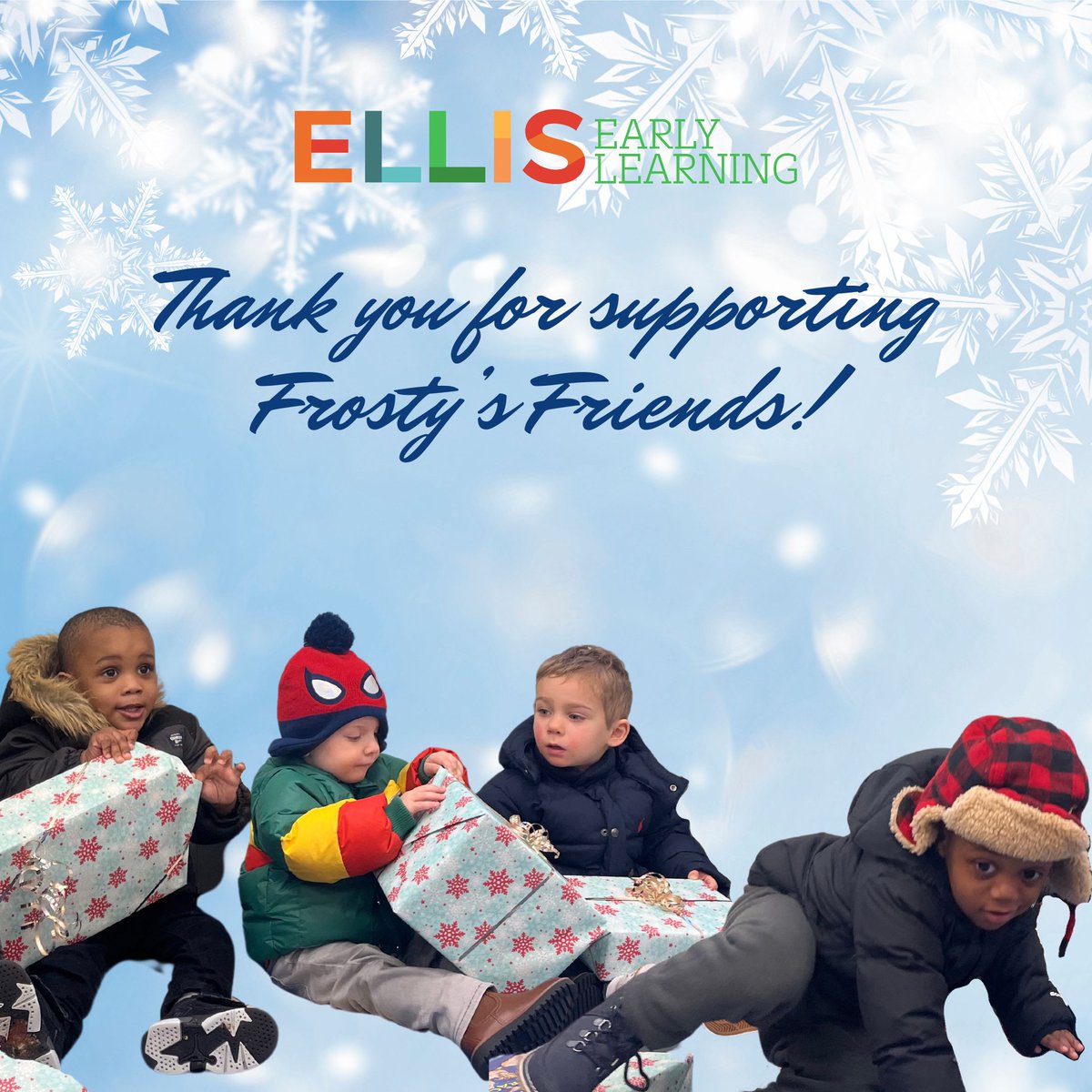 Thank you to everyone who participated in our gift-giving program, Frosty’s Friends! With your kindness and generosity, all 500 items on our <a href="/amazon/">Amazon</a>  registry were gifted to our young learners.

#frostysfriends #giftgiving #donate