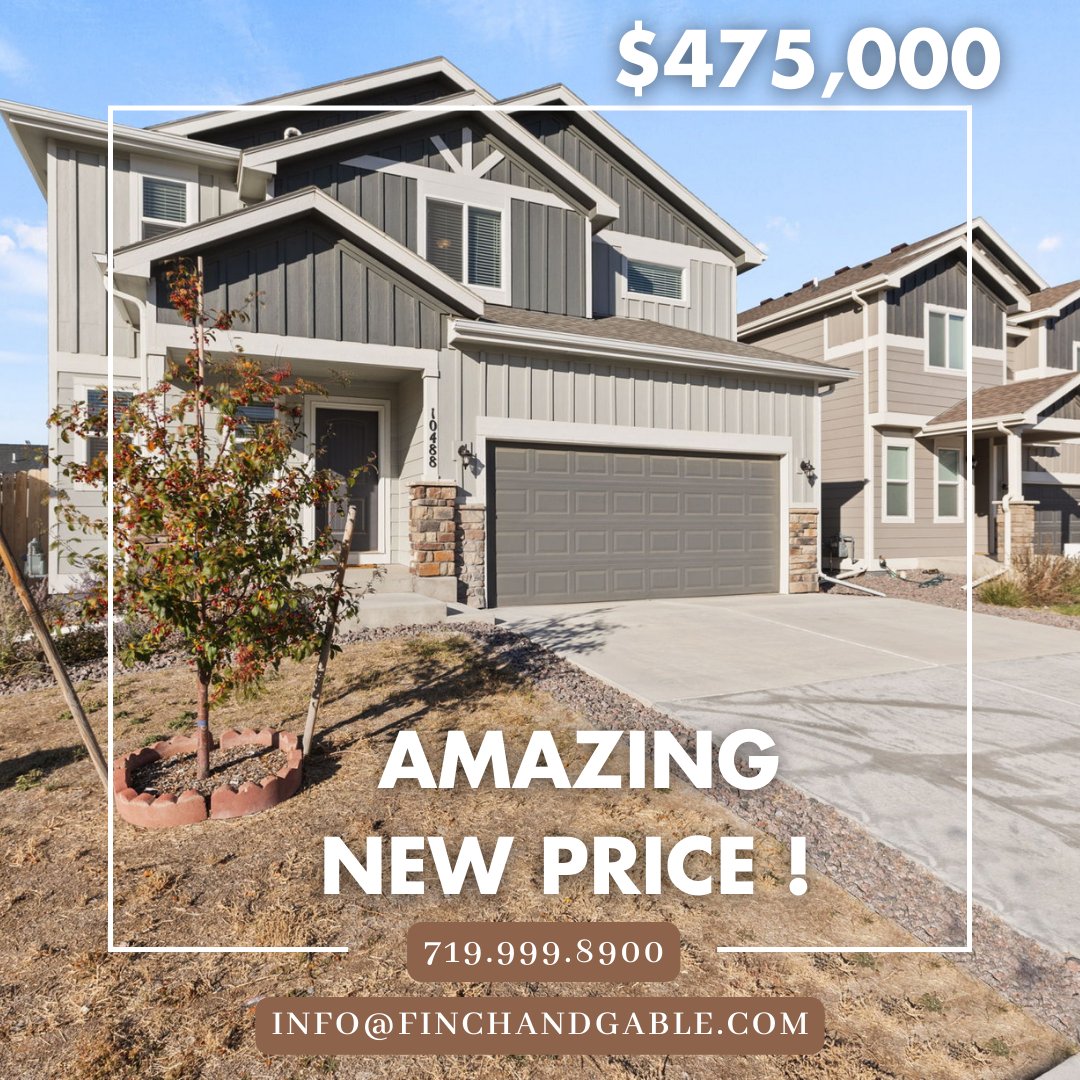 jasondanielscos's tweet photo. 🏡 New Price! Now $475,000!
📍 10488 Horton Drive, Colorado Springs, CO 80925
4 beds, 3 baths, granite countertops, spacious deck, and more! Close to schools and amenities.
📞 Don’t wait—schedule your showing today!
#NewPrice #ColoradoSpringsRealEstate #finchandgable https://t.co/Ivvzfdy3lD