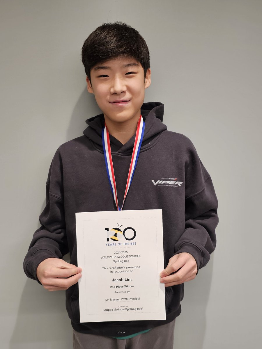 Congratulations to Max Bussi for winning the WMS Spelling Bee! Congratulations to Jacob Lim on claiming 2nd place! Well done! WMS is very proud of you