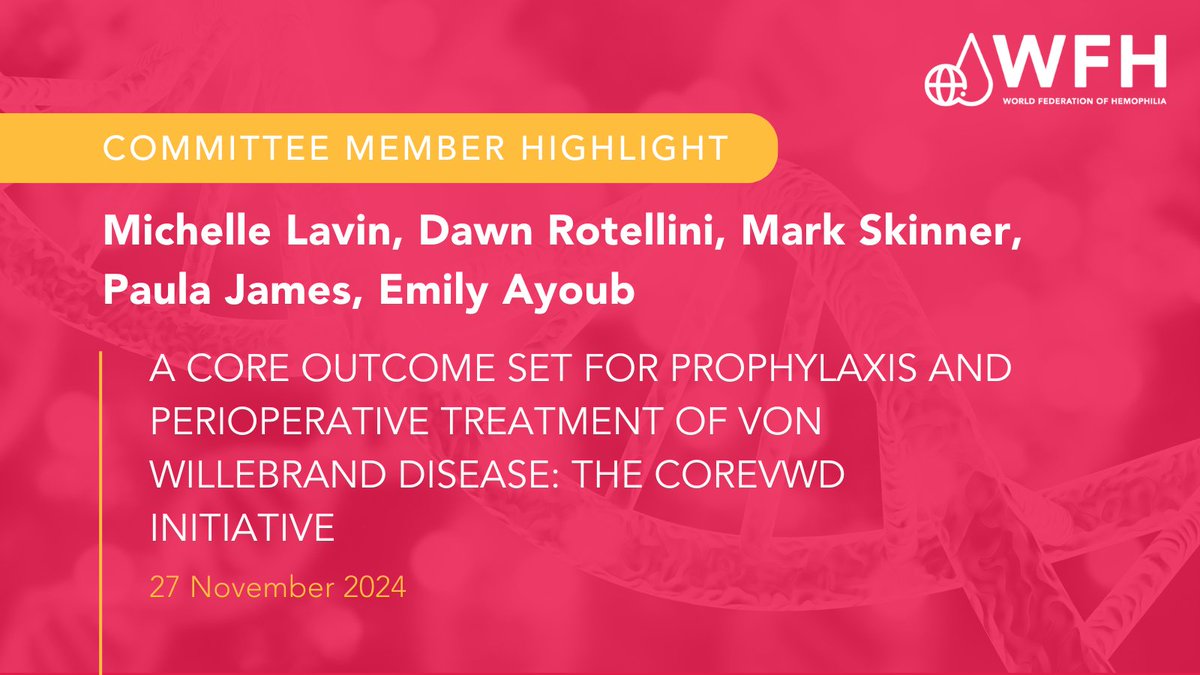 📰A new core outcome set (COS) identifies key outcomes for #VWD clinical trials, ensuring better data for patients, clinicians, and stakeholders. Special focus on women and menstruating individuals! Read the full article: bit.ly/4fVQw2R #BleedingDisorders