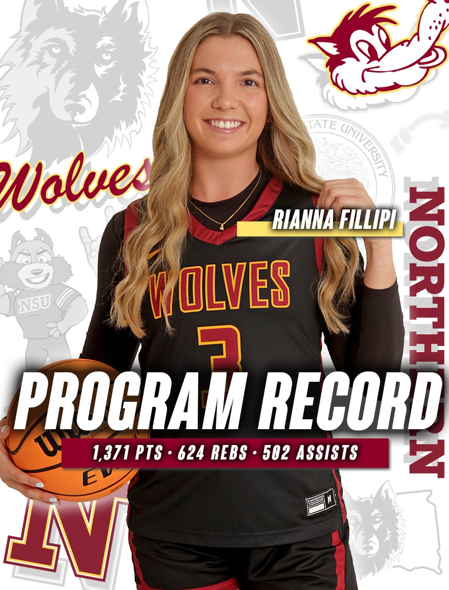 #GoWolves (@wolvesathletics) on Twitter photo Rianna Fillipi is stamping (in permanent marker) her name in <a href="/nsuwolves_wbb/">NSU Wolves WBB</a> history. The guard is the only Wolf to record over 1000 points, 500 rebounds, & 500 assists in a career!!
Oh and she's the ONLY Wolf to surpass the 500 assist milestone!
#GoWolves🐺 | #maroonNgold🐾 Rianna Fillipi is stamping (in permanent marker) her name in <a href="/nsuwolves_wbb/">NSU Wolves WBB</a> history. The guard is the only Wolf to record over 1000 points, 500 rebounds, & 500 assists in a career!!
Oh and she's the ONLY Wolf to surpass the 500 assist milestone!
#GoWolves🐺 | #maroonNgold🐾