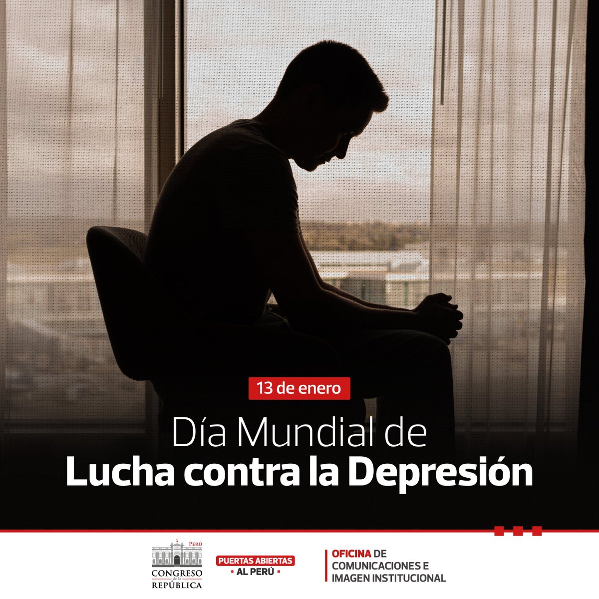 congresoperu's tweet photo. En el Congreso de la República nos unimos al Día Mundial de la Lucha contra la Depresión, reafirmando nuestro compromiso de impulsar políticas públicas que prioricen la salud mental. Recordemos que buscar ayuda es un acto de valentía. No estás solo. 🫂 ❤️‍🩹 https://t.co/tGikCdsfs5