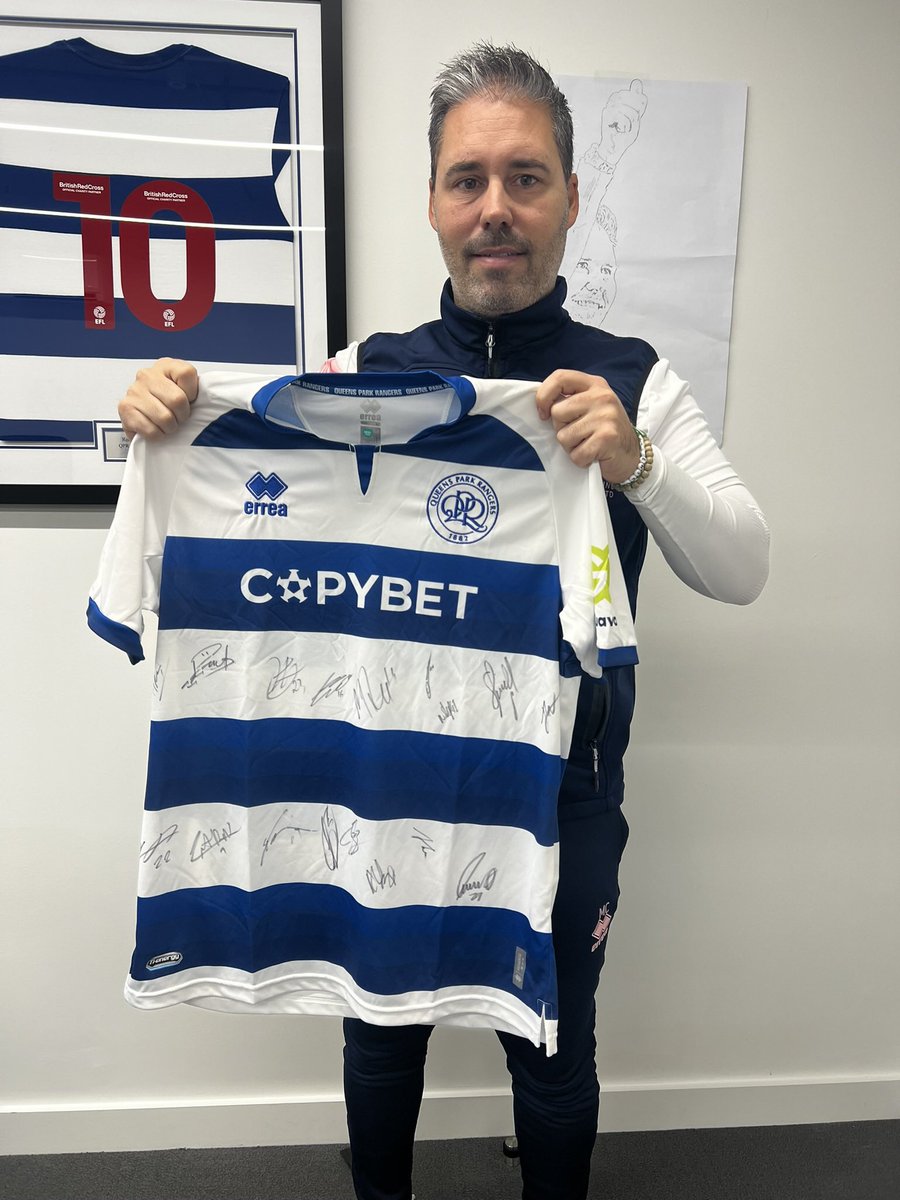 A huge thank you to <a href="/QPR/">QPR FC</a> for very kindly donating a squad signed shirt for me to auction for the <a href="/as9foundation/">Adam Stansfield foundation</a> please reply or DM me with a bid, ends Sunday 8pm. #QPR