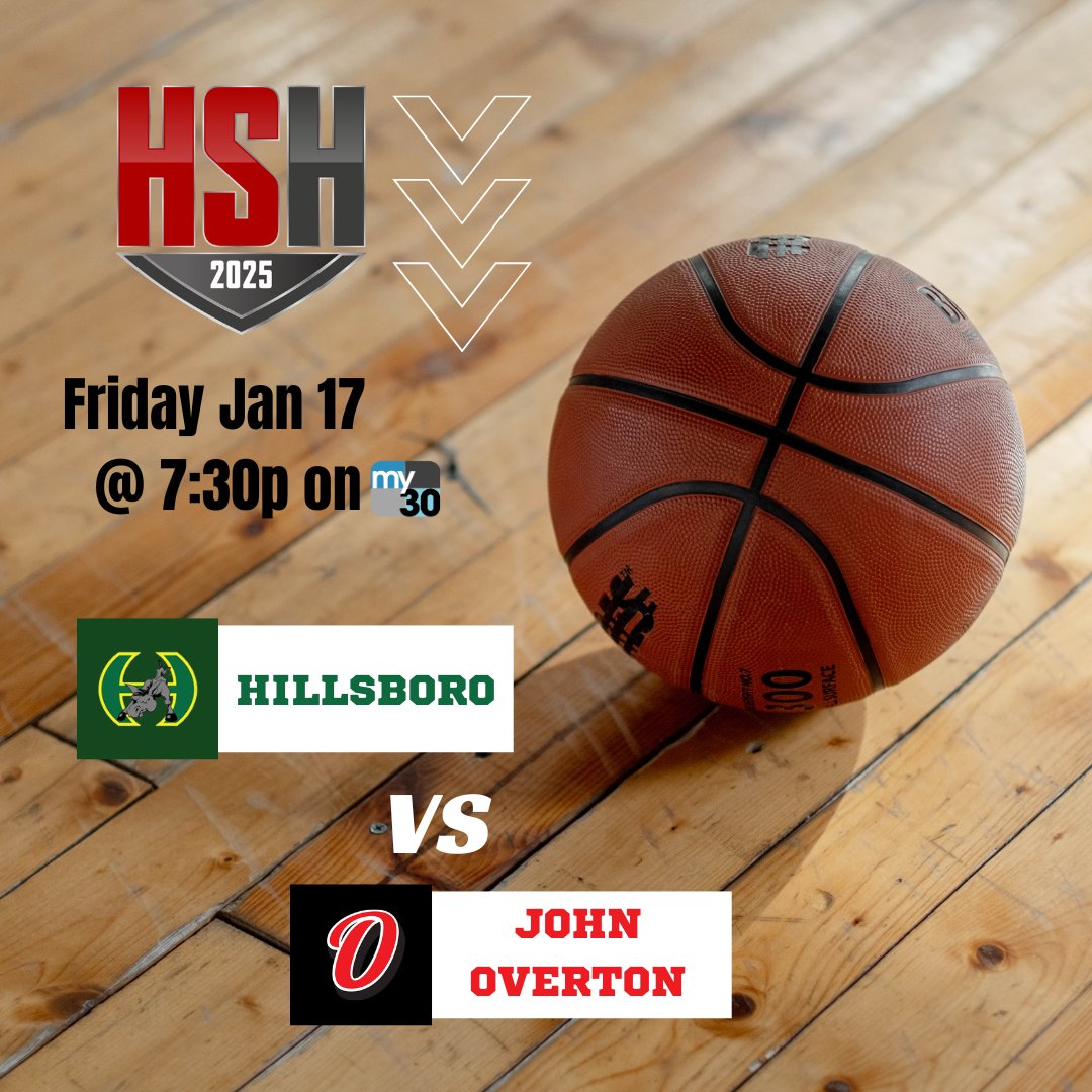 High School Hoops is BACK! Tune in this Friday at 7:30p to watch Hillsboro take on John Overton🏀