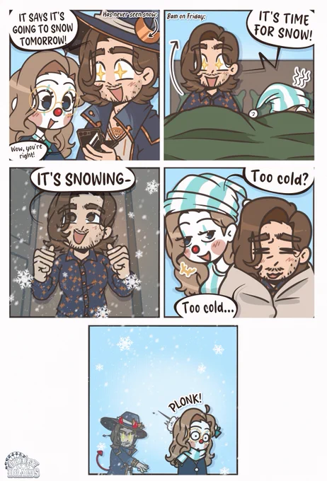 His first thought after seeing snow for the first time ever was "I want to throw a snowball at Cheesy". Messed up. 