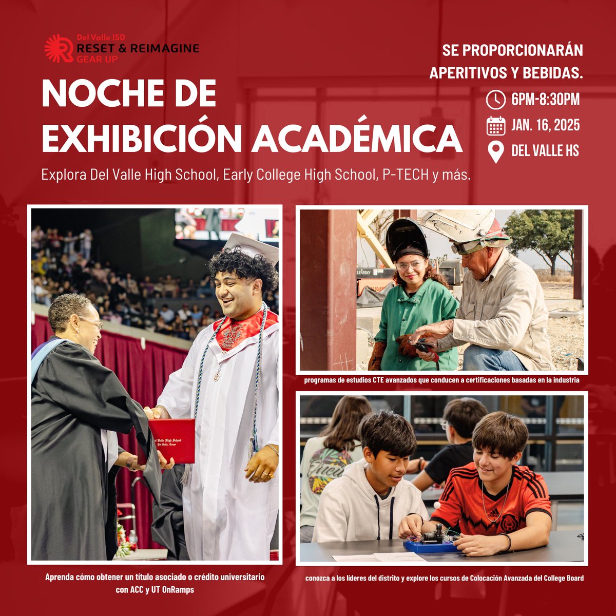 DelValleISD's tweet photo. Join Us for Academic Showcase Night!
🍕 Enjoy FREE PIZZA!
🎁 Win big with $450 in giveaways!

📅 Jan. 16, 2025 🕕 6–8:30 p.m. (Doors open at 5:45 p.m.)📍Del Valle High School https://t.co/ZcKhyN4N5J