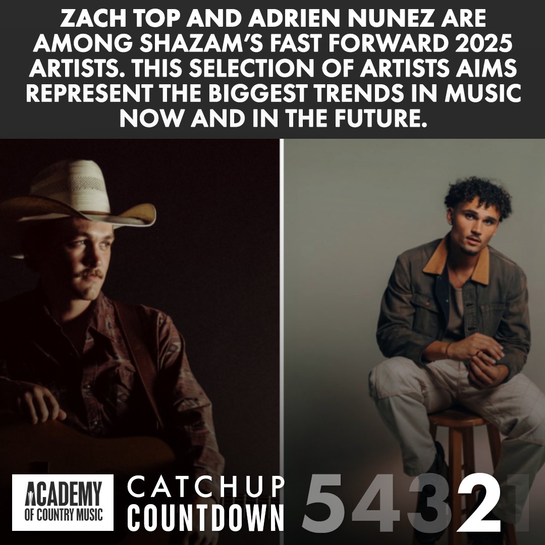 ACM Awards (@acmawards) on Twitter photo <a href="/PostMalone/">Post Malone</a> <a href="/MattStellMusic/">Matt Stell</a> <a href="/AlaniNutrition/">Alani Nutrition</a> <a href="/_megmoroney/">Megan Moroney</a> 2️⃣ <a href="/Zachtopmusic/">Zach Top</a> and <a href="/NunezAdrien/">Adrien Nuñez</a> are among Shazam’s Fast Forward 2025 Artists. This selection of artists aims to represent the biggest trends in music now and in the future. <a href="/PostMalone/">Post Malone</a> <a href="/MattStellMusic/">Matt Stell</a> <a href="/AlaniNutrition/">Alani Nutrition</a> <a href="/_megmoroney/">Megan Moroney</a> 2️⃣ <a href="/Zachtopmusic/">Zach Top</a> and <a href="/NunezAdrien/">Adrien Nuñez</a> are among Shazam’s Fast Forward 2025 Artists. This selection of artists aims to represent the biggest trends in music now and in the future.