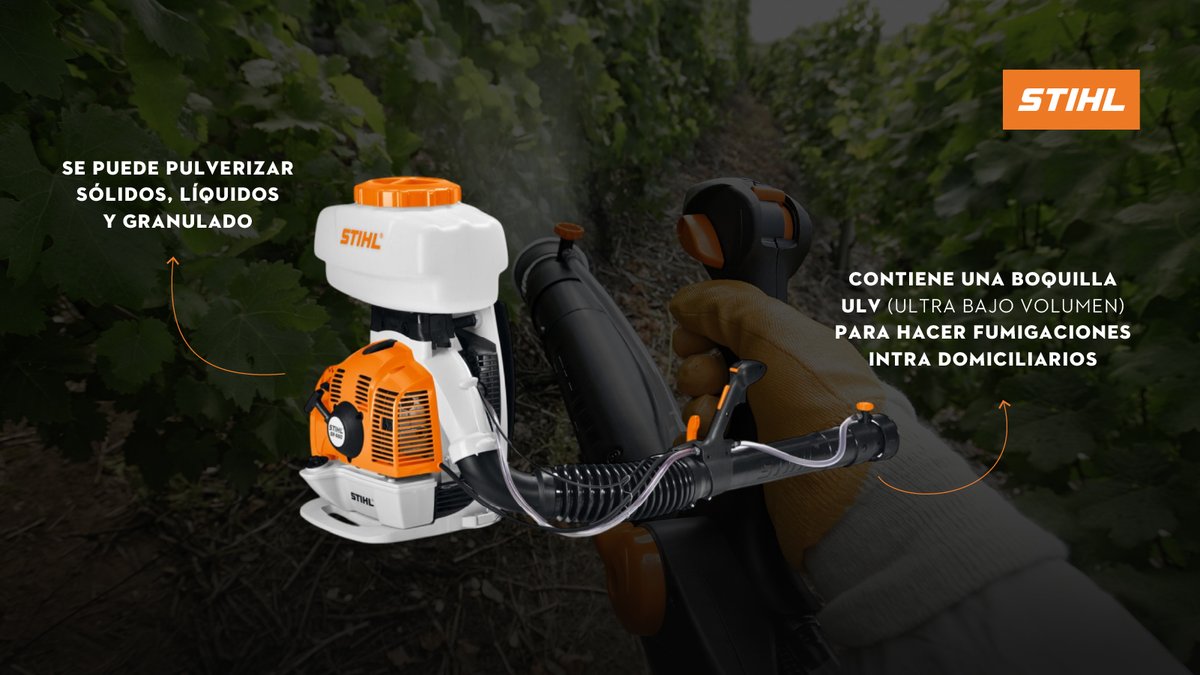 💪 Ideal para fruticultores y agricultores, ofrece un alcance de pulverización impresionante 🌱.
Con su motor 2-MIX, es fácil de manejar y arrancar, ¡sin esfuerzo! su sistema antivibraciones protege tus músculos mientras trabajas.
stihl.com.ar/es/p/atomizado…