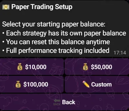 AlgoTrade__'s tweet image. Want to test strategies without risking your own funds?
The upcoming Algo Builder lets you do exactly that!🤖
Users will be able to choose between Live Trading with real funds or Paper Trading, so strategies can be tested without the risk of losing money!🤖