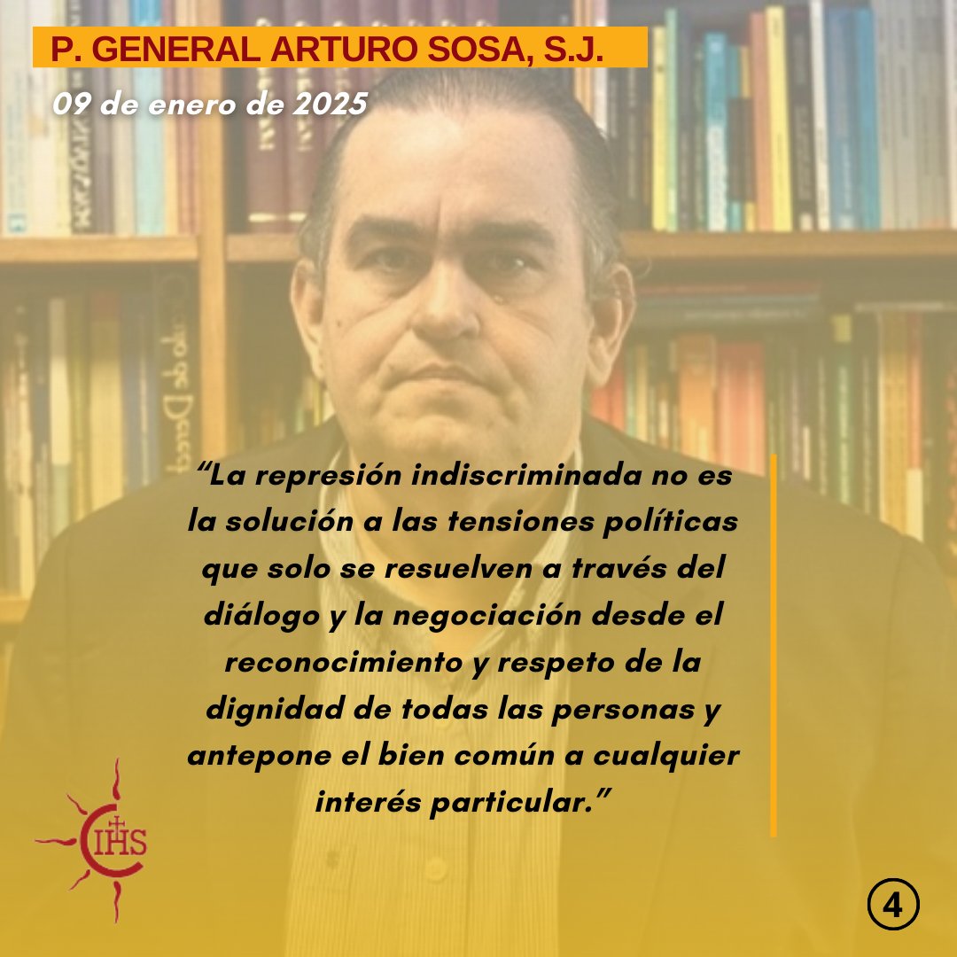 JesuitasVen's tweet image. El Superior General de los Jesuitas el P. Arturo Sosa, S.J., ha manifestado, en una carta, su solidaridad con la situación de Carlos Correa, defensor de derechos humanos, quien se encuentra desaparecido desde hace seis días.