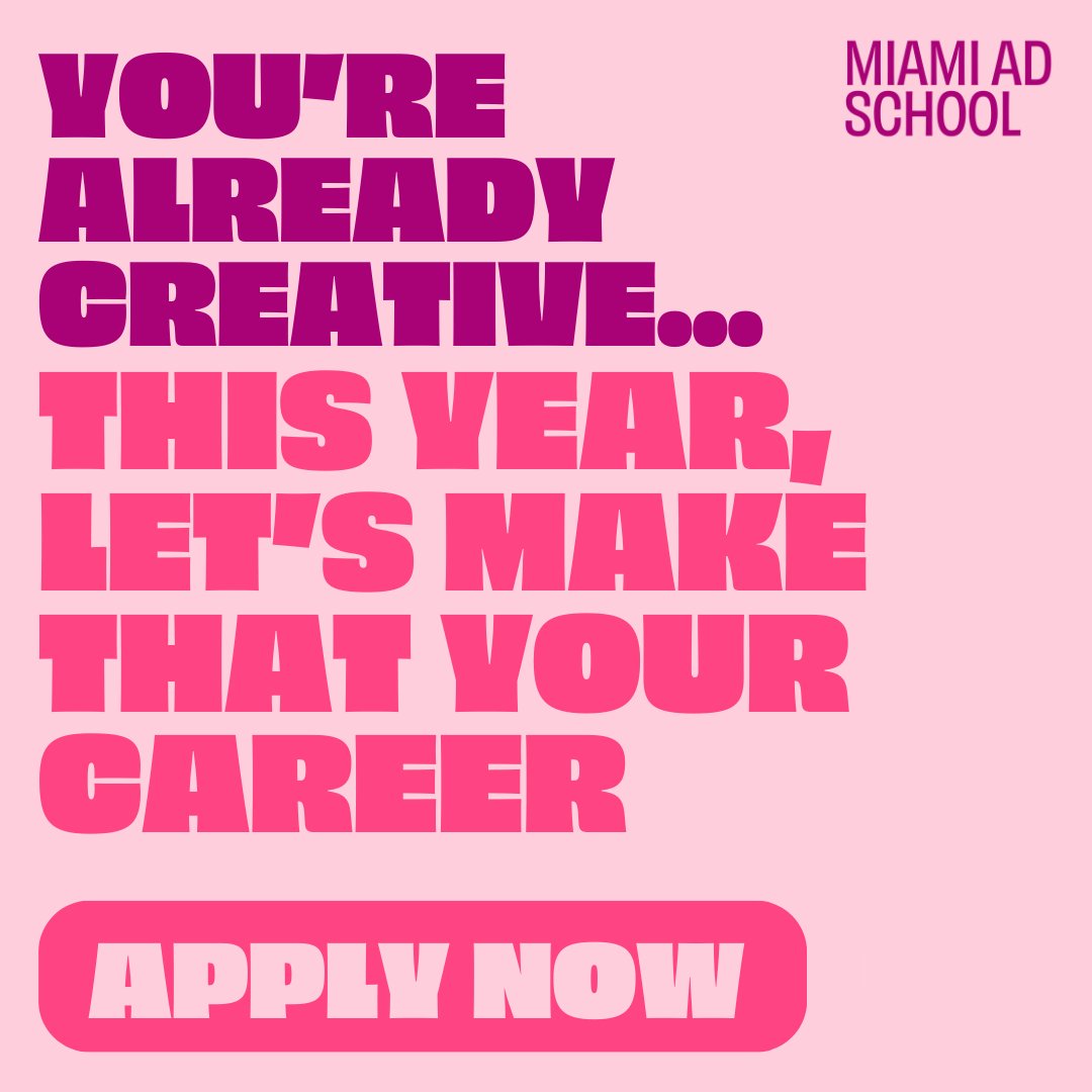 The best investment you can make this year? Your career. 

At Miami Ad School, you’ll learn from industry professionals who’ve been where you want to go. 
 
Your future is far too important to not take seriously—2025 is the year!