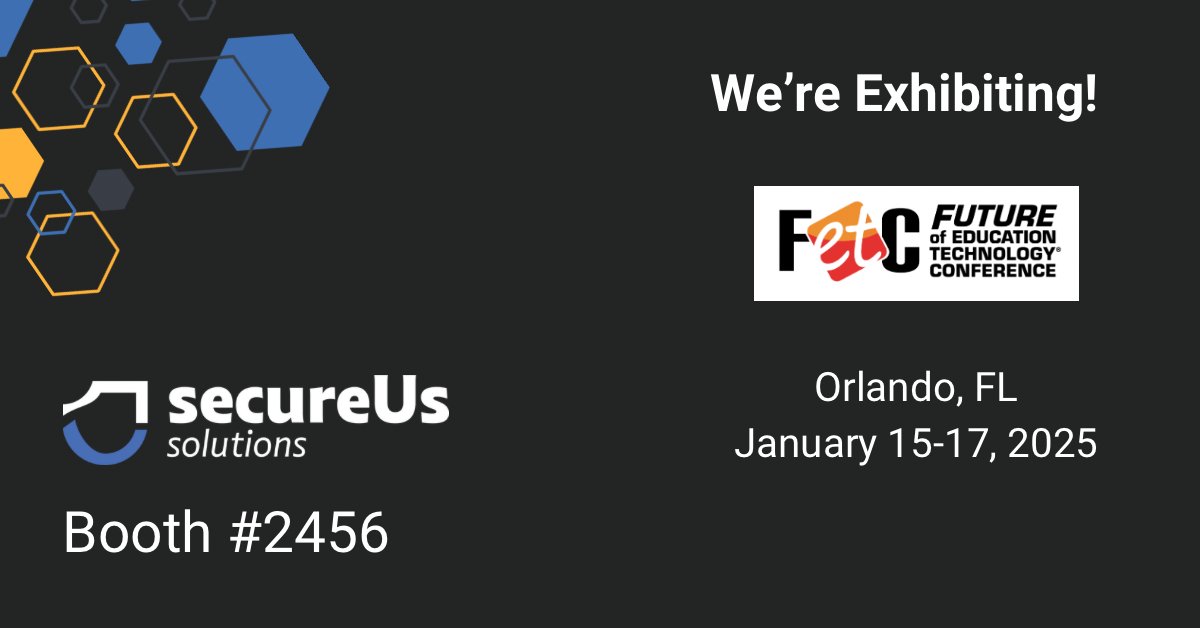 ssecureUS's tweet image. Join us at FETC 2025 at the Destination Knowledge Booth #2456 on Friday, January 17th for LIVE DEMOS of our top safety and security products.