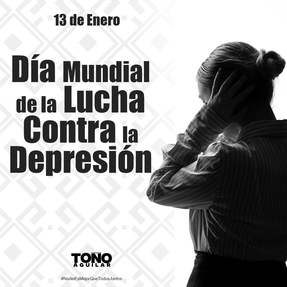 AguilarmezaT's tweet photo. En el Día Mundial de la Lucha contra la Depresión, recordemos que la salud mental es tan importante como la física. Si estás pasando por un momento difícil, no estás solo. 
¡Buscar ayuda es un acto de valentía!

#NadieEsMejorQueTodosJuntos 
#DiaMundialContraLaDepresion https://t.co/tqs9yAFP1p